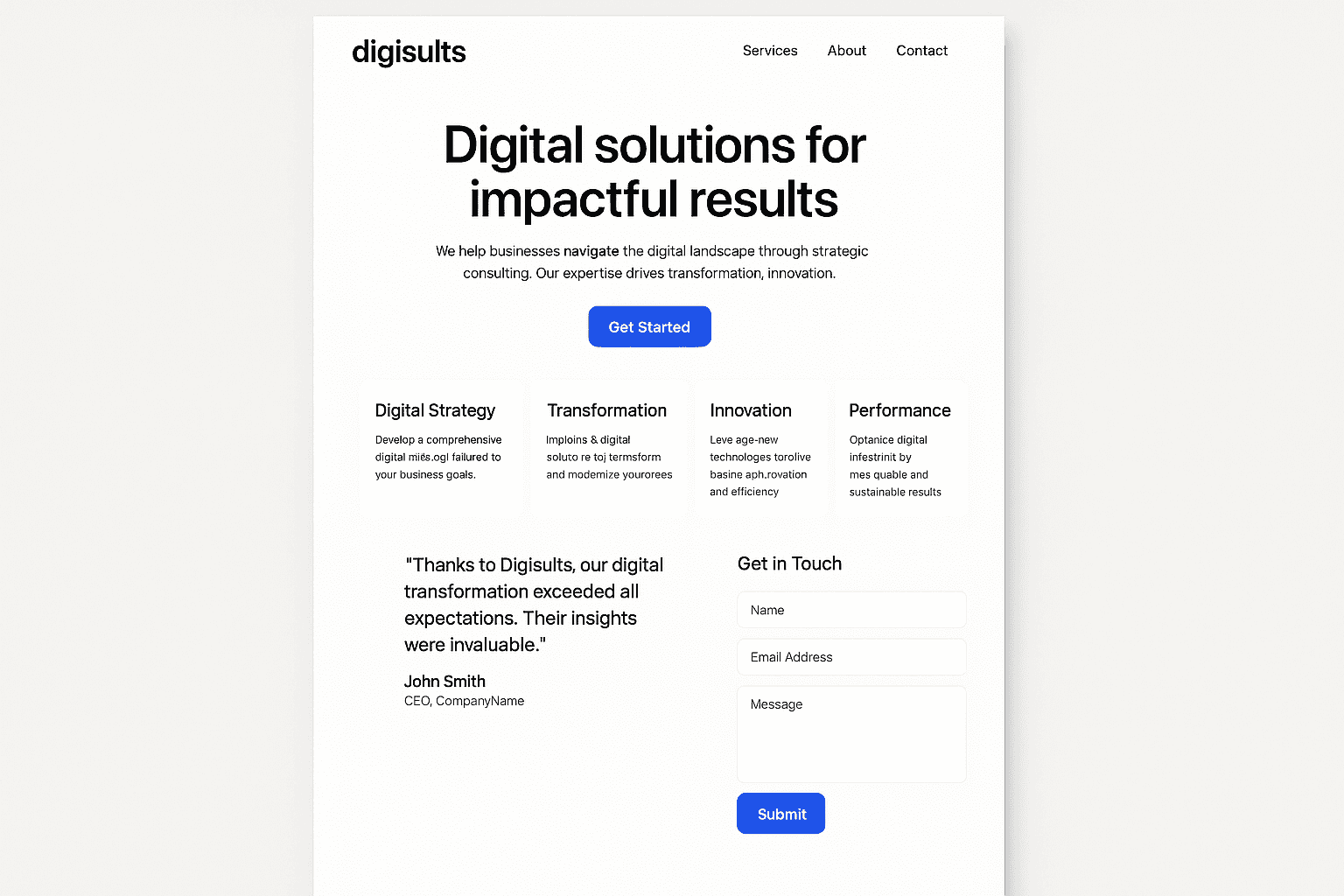 digisults.com website mockup